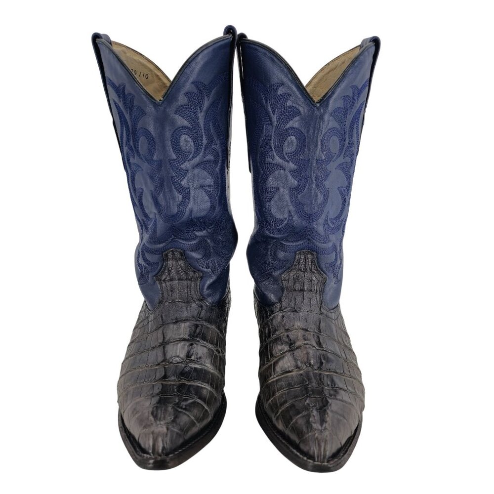 Los Altos Mens Size 10EE Blue Genuine Exotic Crocodile Leather Cowboy Western Bo - Picture 15 of 16
